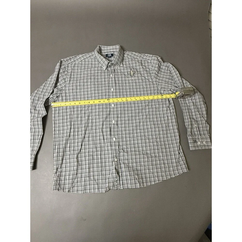Cutter & Buck New Orleans Saints NFL Charcoal long sleeve dress shirt Men's XXL
